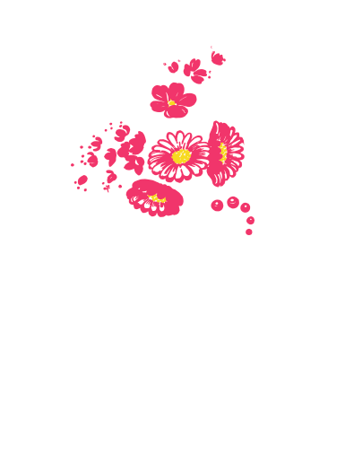 Logo weiß mit Blumensujet